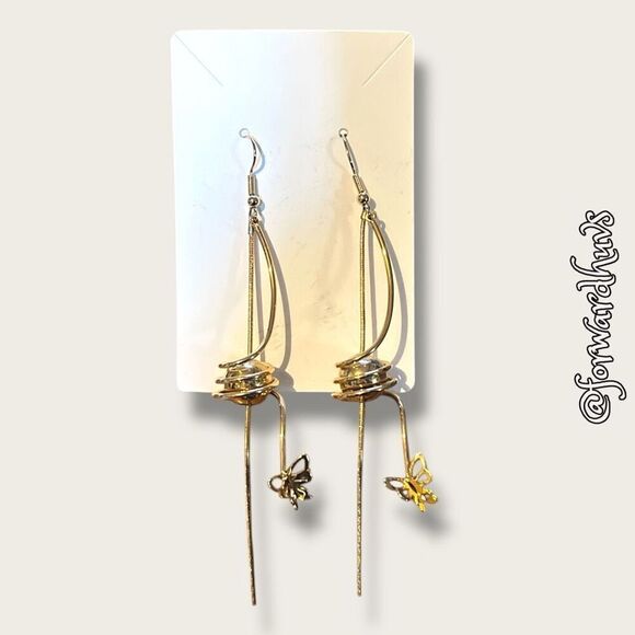 Bundle Sale 3 for $15 | Dangle Earrings | Charming Butterfly Accent - Picture 1 of 6